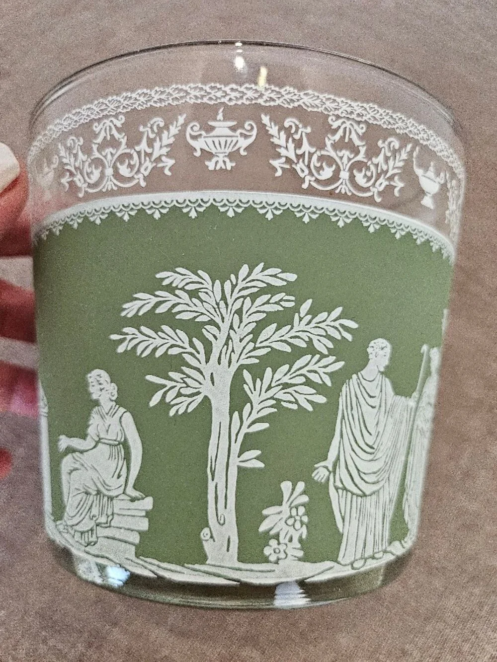 Jeannette Hellenic Vintage Wedgewood Green Greek Jasper Wear Style Ice Bucket